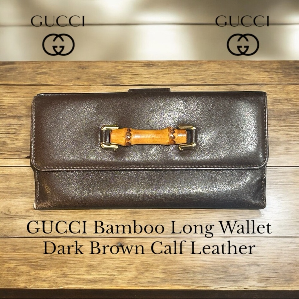 Gucci Dark Brown Bamboo Long Wallet